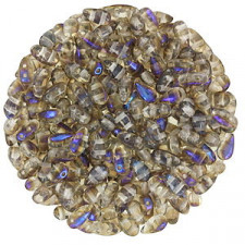 Czech DropDuo Perlen 3x6mm Crystal azuro 00030/22201